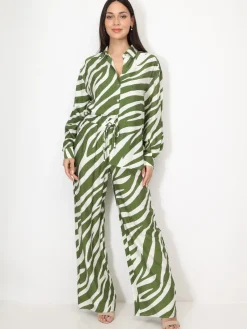 Online La Modeuse Chemise texturée à motifs Vert