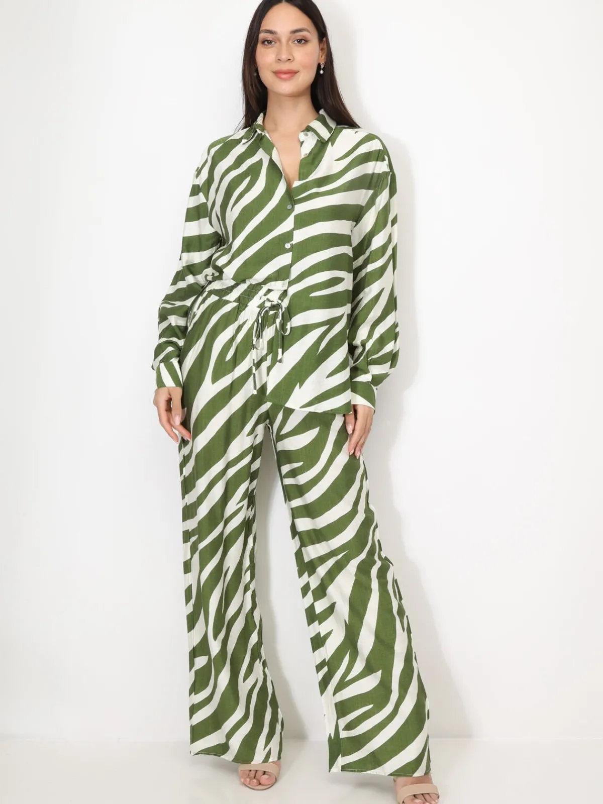 Online La Modeuse Chemise texturée à motifs Vert