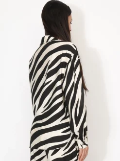 La Modeuse Chemise texturée à motifs Noir