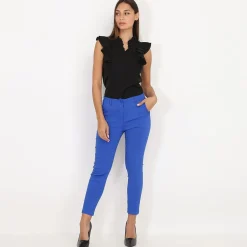 Clearance La Modeuse Chemisier léger à volants Noir