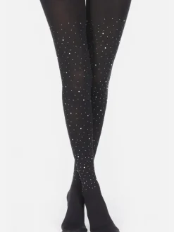 La Modeuse Collants opaques à strass Noir