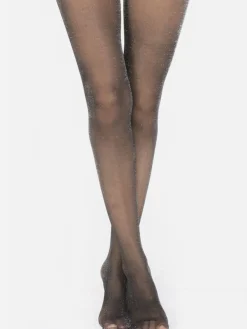 Sale La Modeuse Collants pailletés semi-opaques Noir