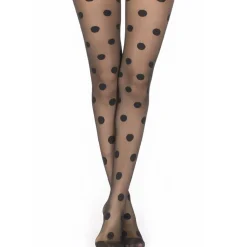 Best La Modeuse Collants semi-opaques à pois Noir