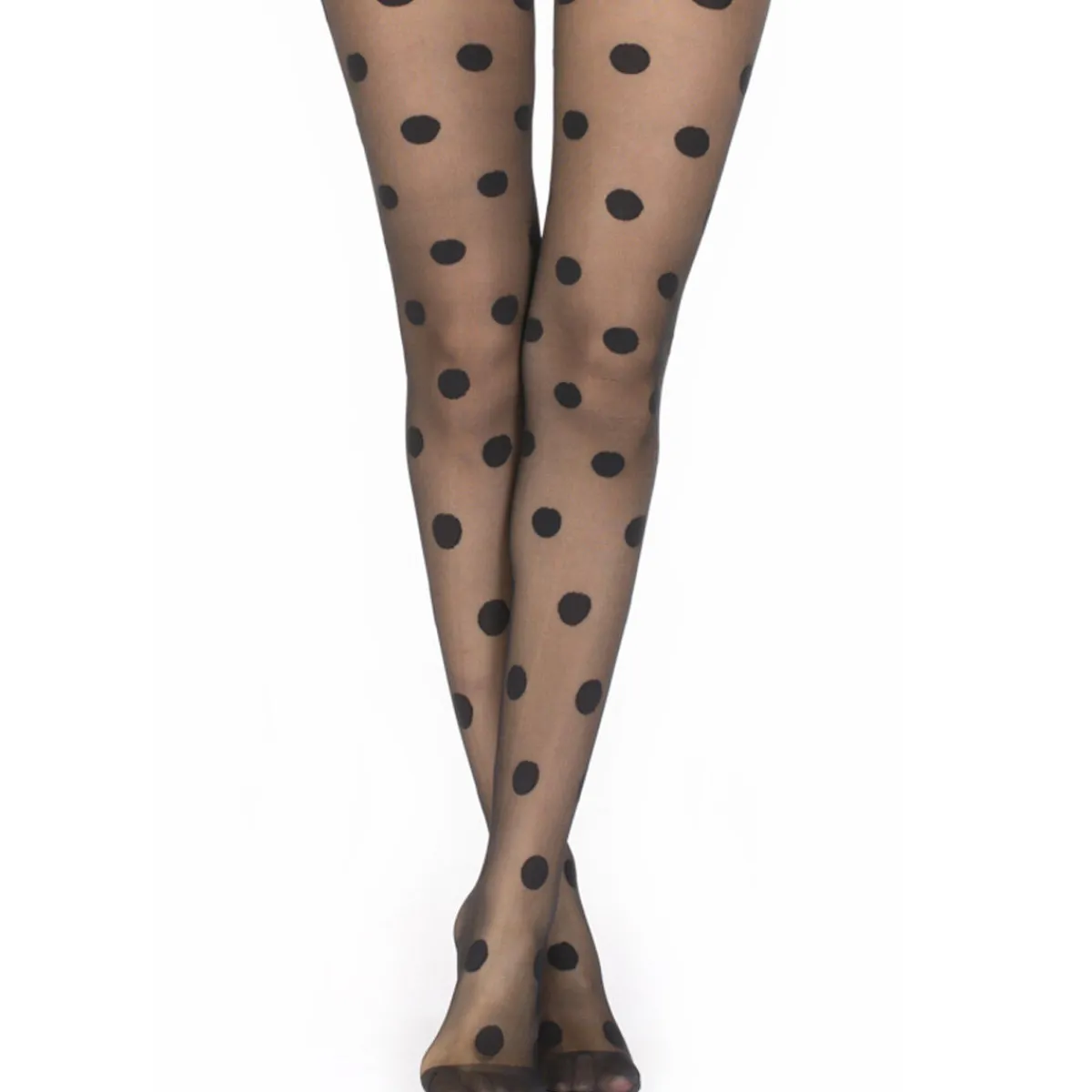 Best La Modeuse Collants semi-opaques à pois Noir