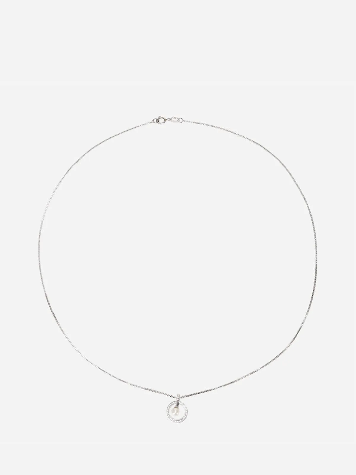 Outlet La Modeuse Collier à pendentif perle et boucle strass Argenté