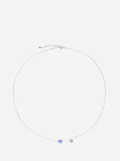 Best La Modeuse Collier à pendentif pierre carrée Argenté