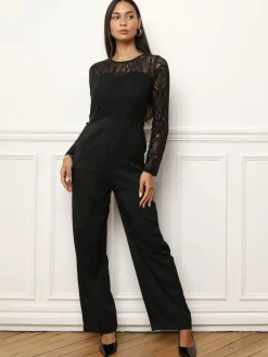 Outlet La Modeuse Combinaison à buste en dentelle Noir