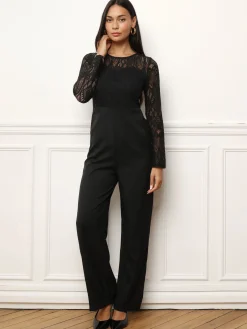 Outlet La Modeuse Combinaison à buste en dentelle Noir