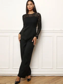 Outlet La Modeuse Combinaison à buste en dentelle Noir