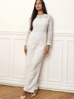 Discount La Modeuse Combinaison à buste en dentelle Blanc