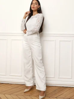 Discount La Modeuse Combinaison à buste en dentelle Blanc