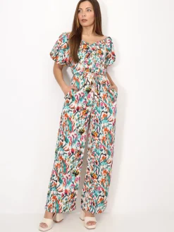 La Modeuse Combinaison à manches ballons et motifs Vert