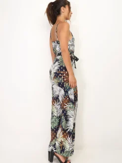 New La Modeuse Combinaison à motif tropical BleuMarine