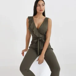 La Modeuse Combinaison à volants Kaki