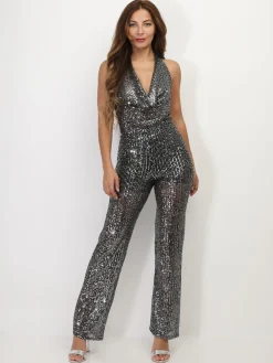 Discount La Modeuse Combinaison ajourée à col bénitier et sequins