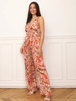 Best La Modeuse Combinaison ample à motif rétro Orange