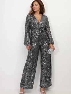 Discount La Modeuse Combinaison cache-c艙ur à sequins