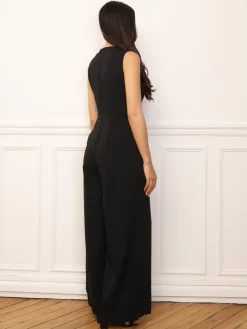 Online La Modeuse Combinaison cache-c艙ur avec ceinture Noir