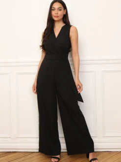 Online La Modeuse Combinaison cache-c艙ur avec ceinture Noir