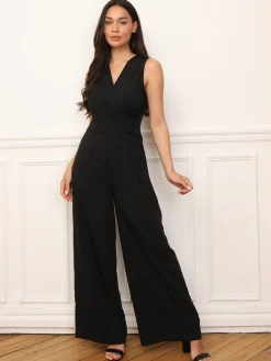 Online La Modeuse Combinaison cache-c艙ur avec ceinture Noir