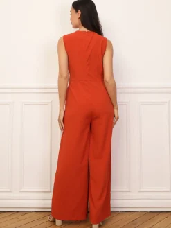 Outlet La Modeuse Combinaison cache-c艙ur avec ceinture Orange