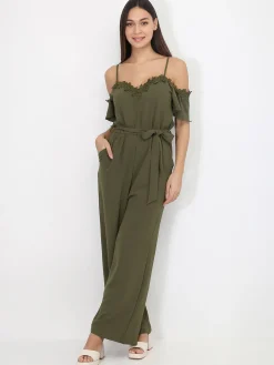 New La Modeuse Combinaison ceinturée avec détail broderie Kaki