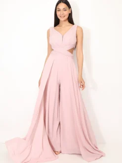 Clearance La Modeuse Combinaison cérémonie cut-out et drapée VieuxRose