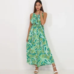 La Modeuse Combinaison cut out à motif cachemire Vert