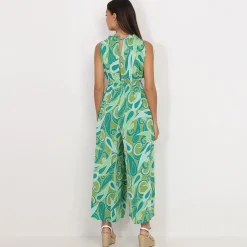 La Modeuse Combinaison cut out à motif cachemire Vert
