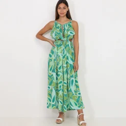 La Modeuse Combinaison cut out à motif cachemire Vert