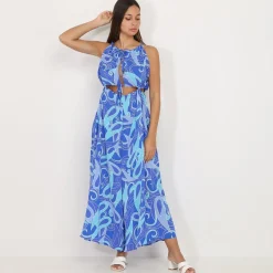 Best La Modeuse Combinaison cut out à motif cachemire Bleu