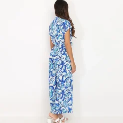 Clearance La Modeuse Combinaison fluide à imprimé feuilles