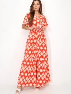 Best La Modeuse Combinaison fluide à motif rétro Orange