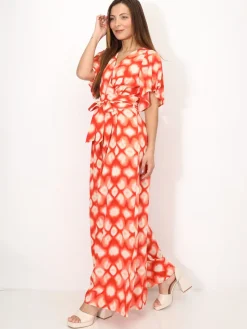 Best La Modeuse Combinaison fluide à motif rétro Orange
