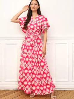 La Modeuse Combinaison fluide à motif rétro Rouge