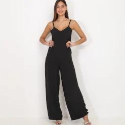 Online La Modeuse Combinaison fluide e évasée Noir