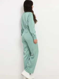 Best La Modeuse Combinaison satinée à pantalon évasé Vert