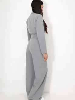 Outlet La Modeuse Combinaison style ensemble costume Gris
