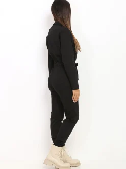 Outlet La Modeuse Combinaison style utiliaire Noir