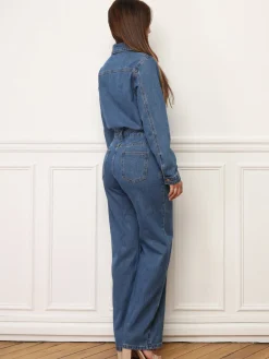 Best La Modeuse Combinaison style utilitaire en denim Bleufoncé