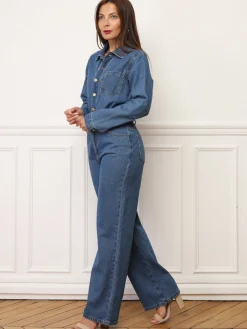 Best La Modeuse Combinaison style utilitaire en denim Bleufoncé