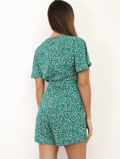 La Modeuse Combi-short à imprimé floral Vert