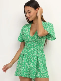 Best La Modeuse Combi-short à imprimé petites fleurs Vert