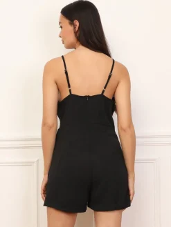 Sale La Modeuse Combi-short cintré à boutons Noir