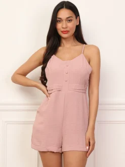 New La Modeuse Combi-short cintré à boutons Nude