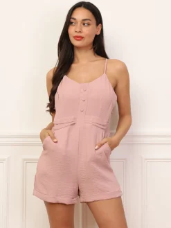 New La Modeuse Combi-short cintré à boutons Nude