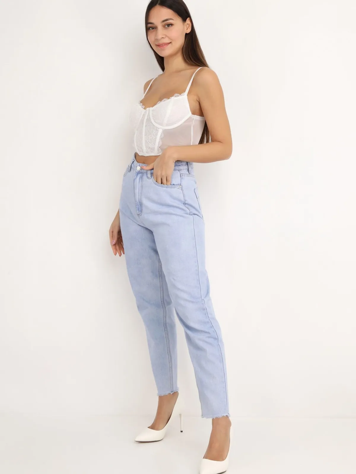 Clearance La Modeuse Corset à dentelle et armatures Blanc