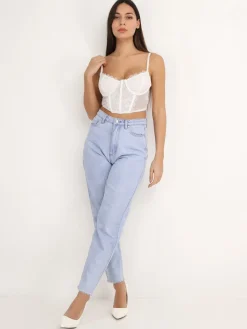 Clearance La Modeuse Corset à dentelle et armatures Blanc