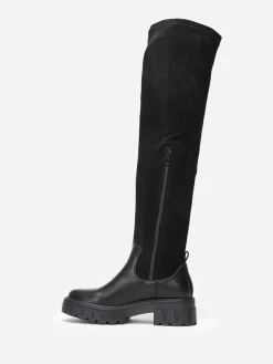 Online La Modeuse Cuissardes bi-matières semelle crantée Noir