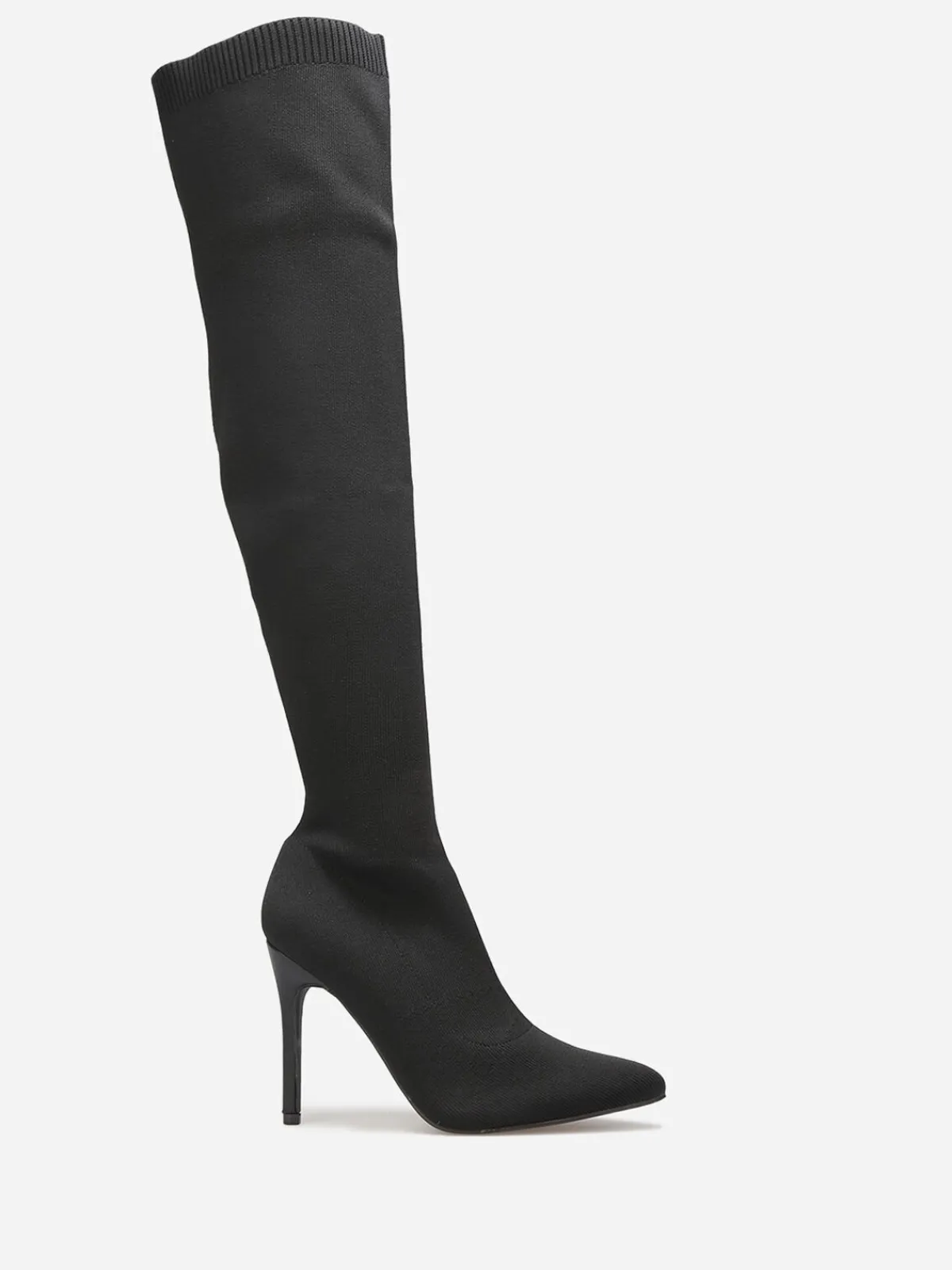 La Modeuse Cuissardes en maille à talon aiguille Noir